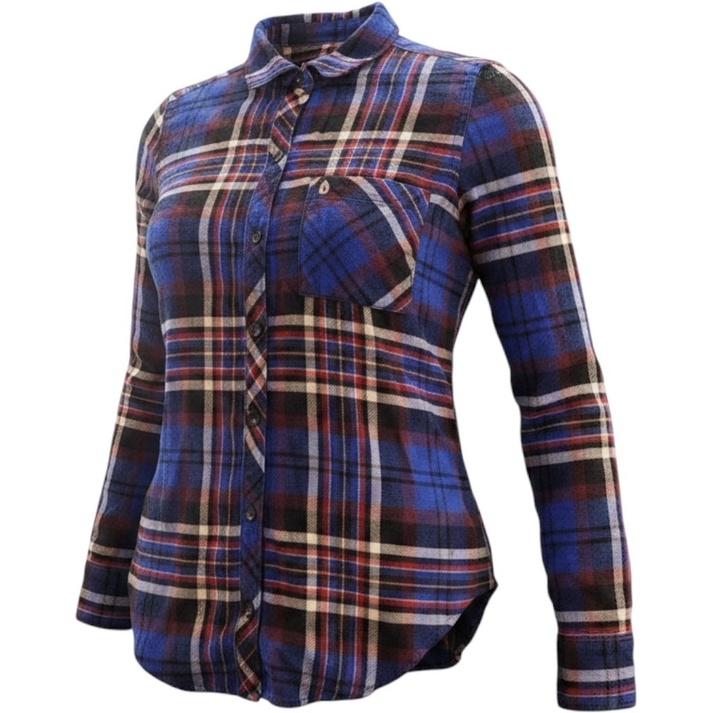 Abercrombie & Fitch Womens Plaid Fleece Button Up Shirt M Boho Hipster Grunge